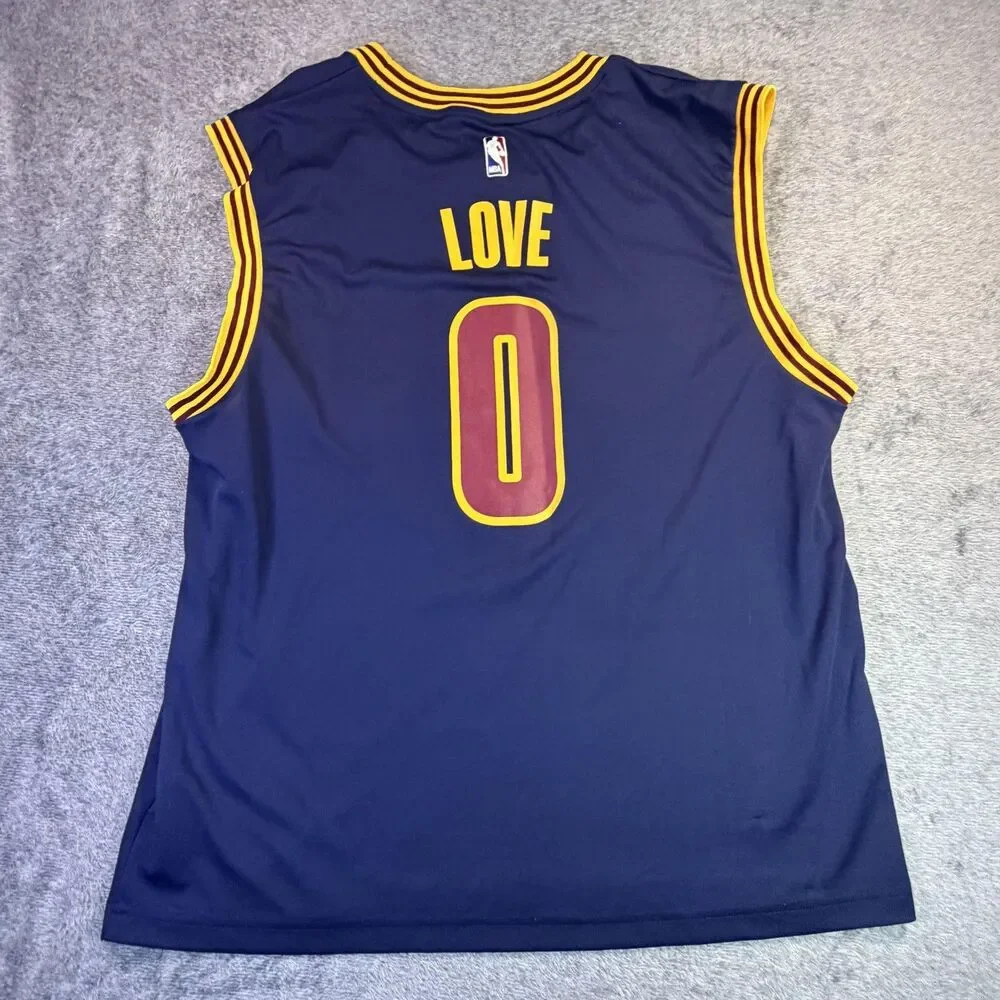 Cleveland Cavaliers Jersey Mens Large Blue NBA Basketball Kevin Love 0 Adidas